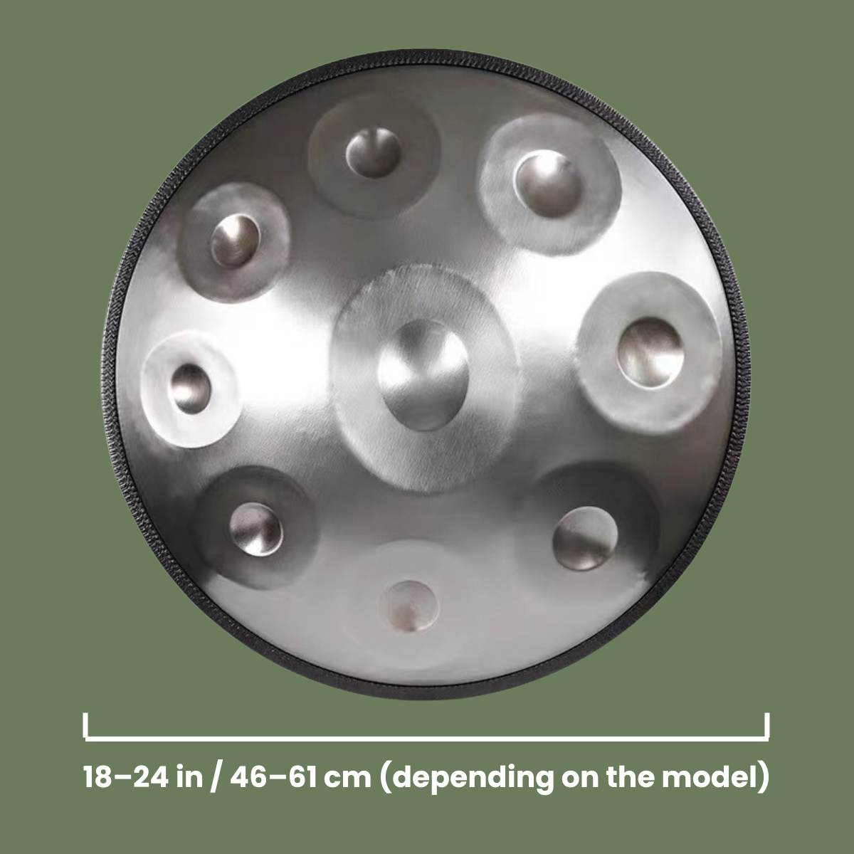 Handpan in D Minor – stainless steel 9 note instrument by HarmoniqSound