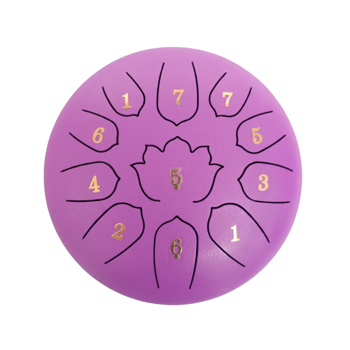 Purple HarmoniqSound Glucophone steel tongue drum with 11 notes for meditation and sound healing.