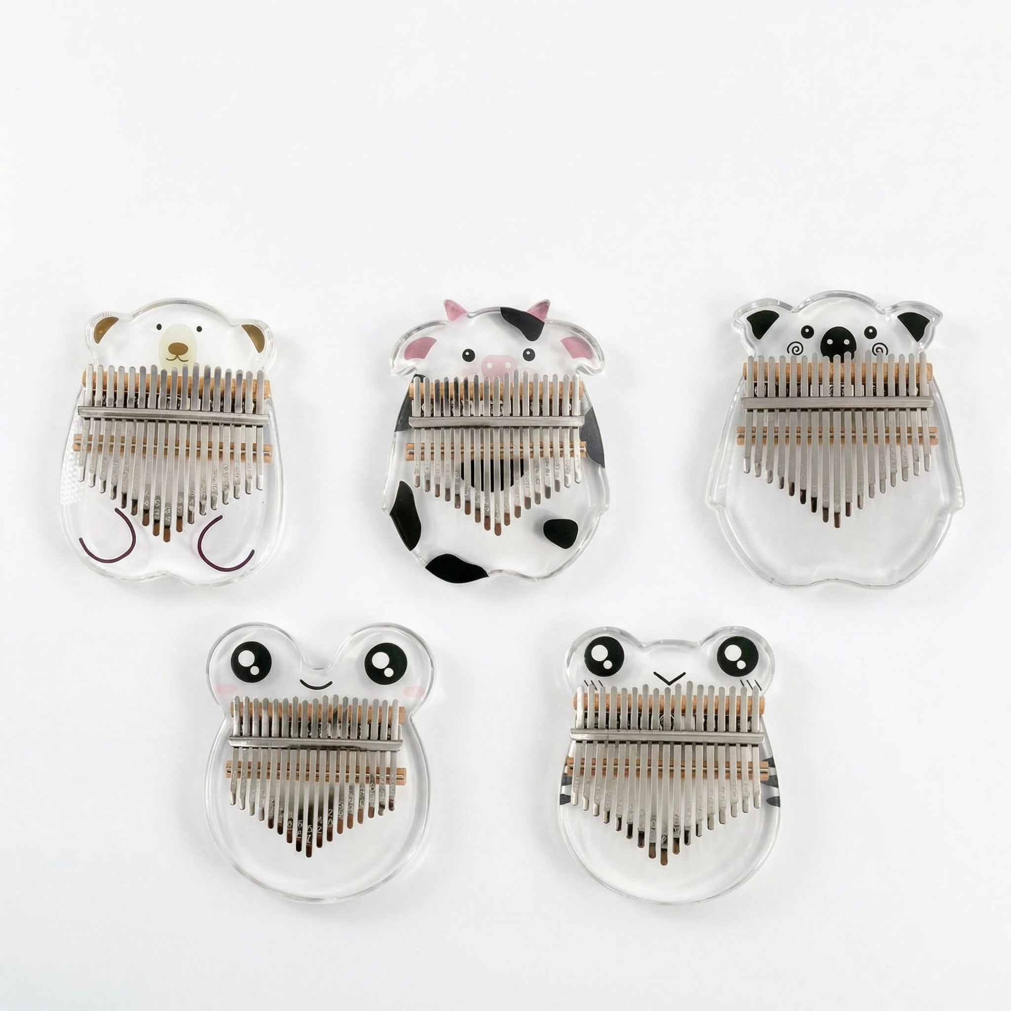 Kids Kalimba 17 Keys Transparent Acrylic Animal Design, Portable Thumb Piano