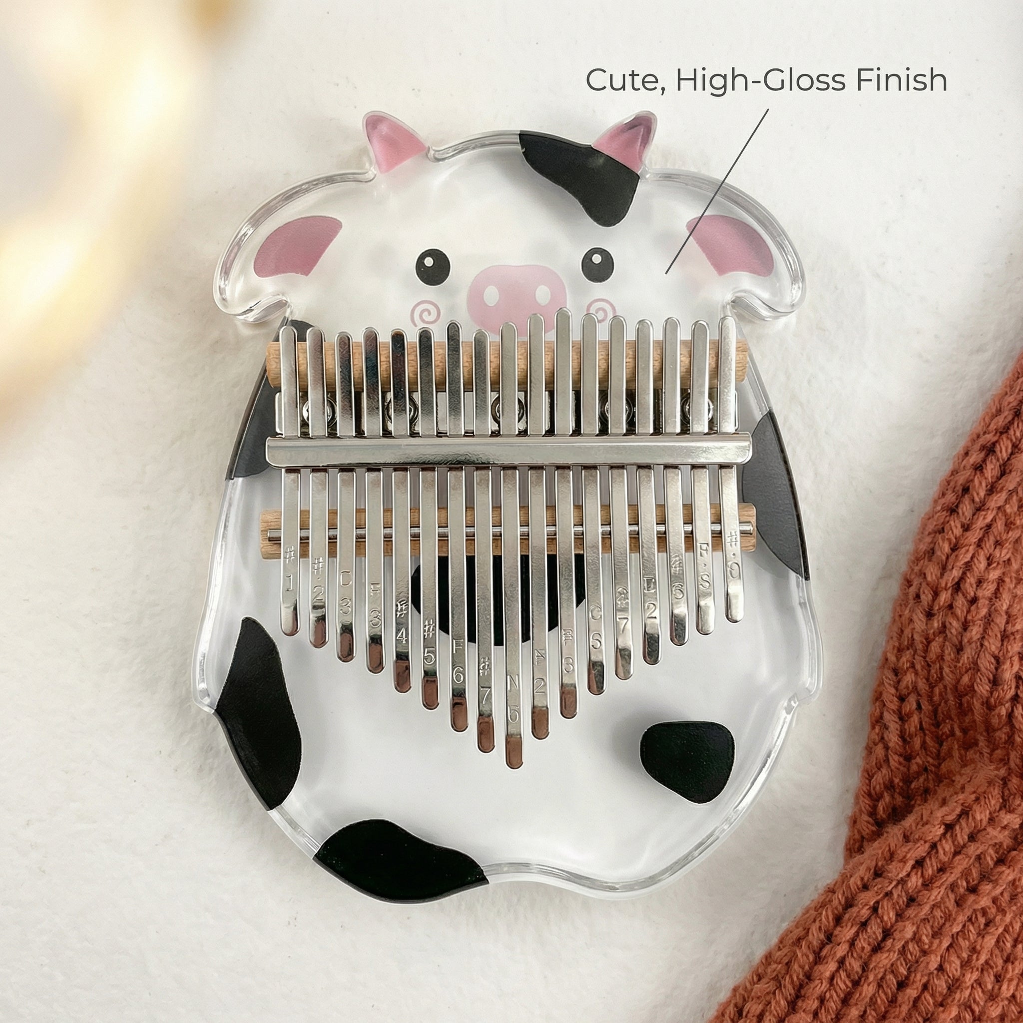 Kinder Kalimba 17 Tasten Transparent Acryl Tierdesign, Tragbares Daumenklavier