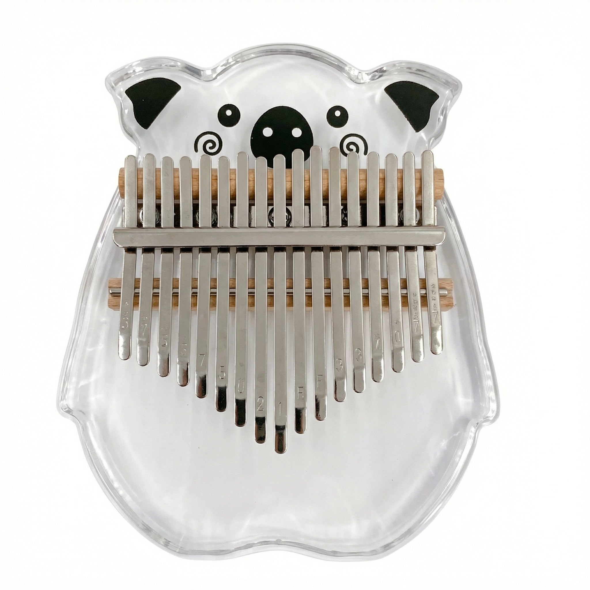 Kinder Kalimba 17 Tasten Transparent Acryl Tierdesign, Tragbares Daumenklavier