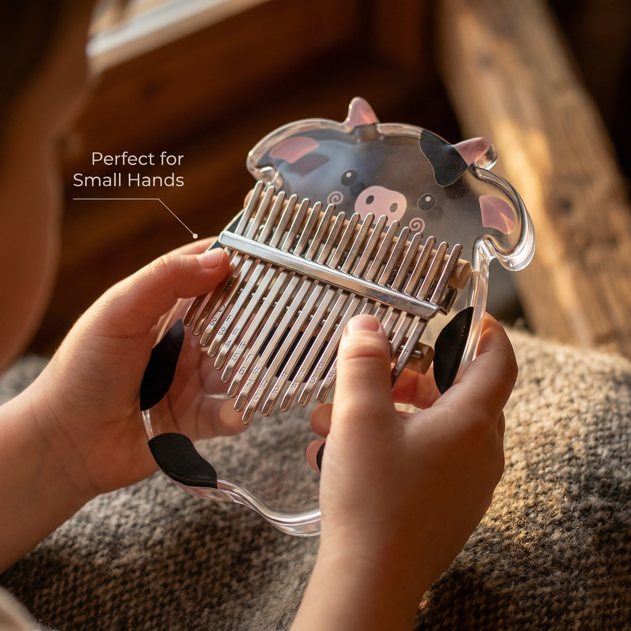 Kinder Kalimba 17 Tasten Transparent Acryl Tierdesign, Tragbares Daumenklavier